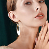 20Pcs Brass Textured Ring Stud Earrings for Women KK-BC0009-23-7