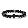 Glass Round Beads Stretch Bracelets YG0612-3-1