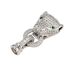 Brass Micro Pave Cubic Zirconia Fold Over Clasps ZIRC-L062-K01-P-1-1