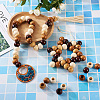 Craftdady 100Pcs 5 Style Pine Wood Beads WOOD-CD0001-17-7