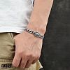 Lion Pattern Brass Pave Cubic Zirconia Cuban Link Chains Bracelets FS-WGF670F-02-3