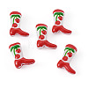5Pcs Boot Baking Paint Glass Enamel  Beads LAMP-TADJ0001-08H-3