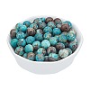 Dyed Natural Ocean Agate/Ocean Jasper Round Beads Strands G-AR0002-55-1