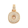 Brass Micro Pave Clear Cubic Zirconia Pendants KK-B099-01G-O-1