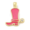 Brass with Cubic Zirconia with Enamel Pendant KK-Q814-22G-06-1