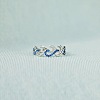 Wave Shaped 925 Sterling Silver Micro Pave Cubic Zirconia Finger Rings FS-WGA19D0-01-2