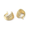 Rack Plating Brass Micro Pave Cubic Zirconia Cuff Earring EJEW-C086-06G-2