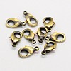 Brushed Antique Bronze Eco-Friendly Brass Lobster Claw Clasps KK-M154-41AB-B-NR-1