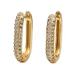 Oval Brass Micro Pave Clear Cubic Zirconia Hoop Earring EJEW-C152-04G-4
