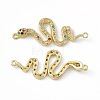 Brass Micro Pave Cubic Zirconia Connector Charms KK-E068-VC031-1