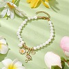 Spring Daisy Flower & Crane Charm Bracelets BJEW-JB10486-2