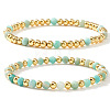2Pcs 2 Styles Natural Amazonite Beaded Stretch Bracelets TU5709-6-1