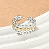 304 Stainless Steel Double Color Cuff Rings RJEW-S635-01GP-F-2
