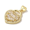 Rack Plating Brass Micro Pave Cubic Zirconia Pendants KK-P272-10G-2