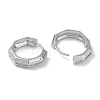 Brass Micro Pave Clear Cubic Zirconia Hoop Earring EJEW-L292-004P-2