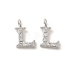 Initial Letter Brass Micro Pave Cubic Zirconia Pendants ZIRC-F008-L-1