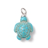 Dyed Synthetic Turquoise Pendants PALLOY-JF05376-02-1
