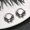 Snake 316 Surgical Stainless Steel Clear Cubic Zirconia Hoop Earrings EJEW-G416-39AS-1