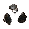 Natural Labradorite and Brass Cuff Rings RJEW-Q025-01A-4