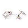 201 Stainless Steel Stud Earring Findings with Hole EJEW-A071-27P-2