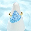 Brass Enamel Adjustable Cuff Rings for Women RJEW-G357-01O-2