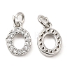 Brass Micro Pave Grade AAA Cubic Zirconia Charms ZIRC-P067-11P-O-NR-2