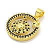 Brass Micro Pave Clear Cubic Zirconia Pendants KK-K354-04G-07-2