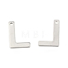 Tarnish Resistant 304 Stainless Steel Letter Charms STAS-O072-L-1