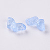Transparent Spray Painted Glass Beads GLAA-S190-018F-02-3
