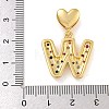 Brass Micro Pave Cubic Zirconia European Dangle Charms KK-P281-01G-W-3