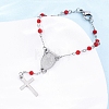 Glass Beads Rosary Bracelets BJEW-A032-04P-02-5