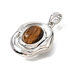 Natural Tiger Eye Pendants KK-N289-01P-2