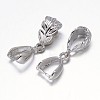 Leaf Rack Plating Brass Pendant Pinch Bails KK-L102-19P-1