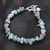 Natural Larimar Beaded Bracelets X-BJEW-JB02681-01-8