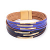 Two Tone Imitation Leather Multi-strand Bracelets for Women WGE2A7B-12-1