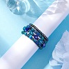 4Pcs Round Natural Chrysocolla & Lapis Lazuli Beads Stretch Rings for Unisex RJEW-JR00750-3