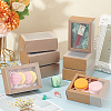Foldable Paper Drawer Boxes with Clear Plastic Cover LS-CON-WH0095-68B-05-5