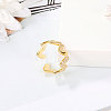 Heart Brass Micro Pave Clear Cubic Zirconia Cuff Rings for Women FS-WG66D21-01-3