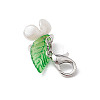 Flower ABS Plastic Imitation Pearl & Acrylic Pendant Decorations HJEW-JM02988-02-4