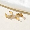 C-Shaped Brass Micro Pave Clear Cubic Zirconia Cuff Earrings EJEW-L316-01G-05-3