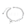 201 Stainless Steel Heart Key with Angel Wings Charm Bracelets for Men Women WG5D024-01-6