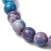 Synthetic Ocean White Jade Beads Stretch Bracelets for Women Men BJEW-JB11300-01-4