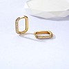 Cubic Zirconia Rectangle Hoop Earrings JE929A-02-3