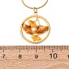 Brass Enamel Pendant 304 Stainless Steel Round Snake Chain Necklaces for Women KK-CBA3D94-01A-G-5