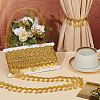 Polyester Braided Metallic Lace Trim with Metal Flat Round Tassel OCOR-WH0082-537A-4