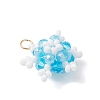 Glass Seed Beaded Snowflake Pendants PALLOY-MZ00815-03-3