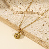 306 Stainless Steel Hollow Cross Circular Pendant Necklaces for Women YU8879-1
