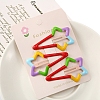 3Pcs Colorful Alloy Snap Hair Clips for Girl PW-WGB0C0F-02-1