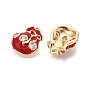 Brass Micro Pave Clear Cubic Zirconia Charms KK-N288-07G-2