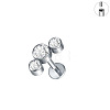 G23 Titanium Micro Pave Clear Cubic Zirconia Cartilage Earrings WG0DE3D-37-1